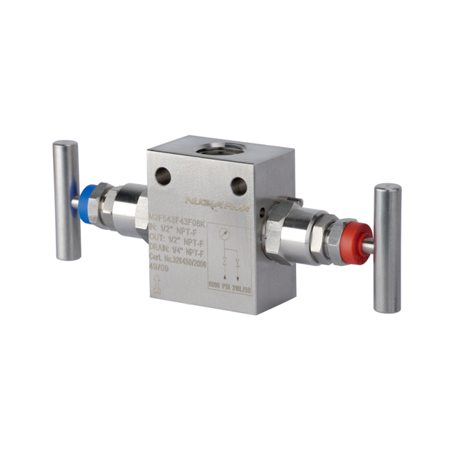 Nuova Fima Bar Stock Two Valve Manifold Block and Bleed, BSM/M2